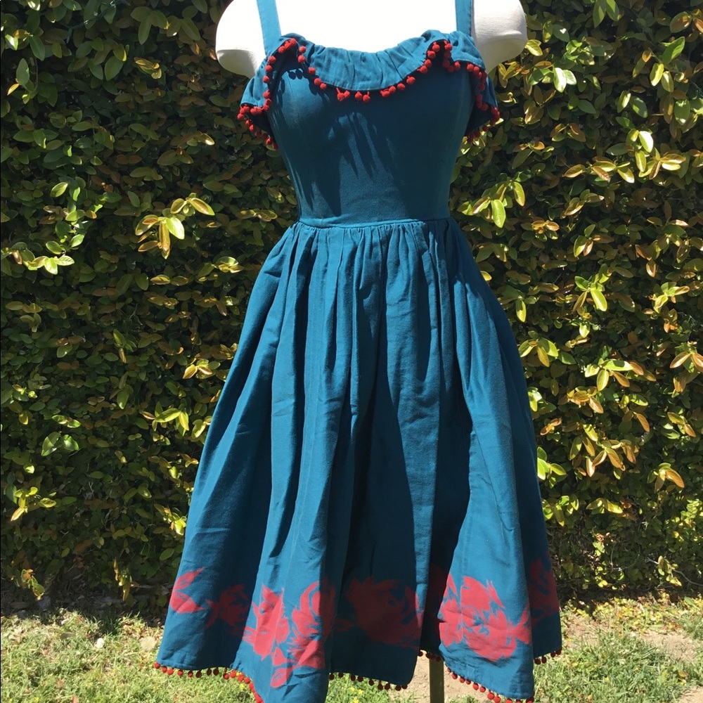 Pinup Couture Pinup Girl Teal Bella Donna Dress |  Pinup VLV Pageant